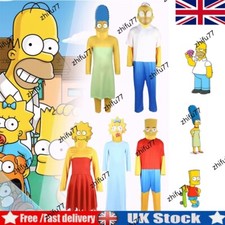 ⭐Halloween The Simpsons Cosplay Costume Adult TV Cartoon Homer Marge Fancy Dress