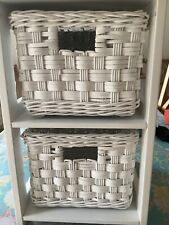 Bathroom  White Wicker Storage Units  - 5 pieces