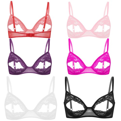 Womens open cup bra cupless - open,