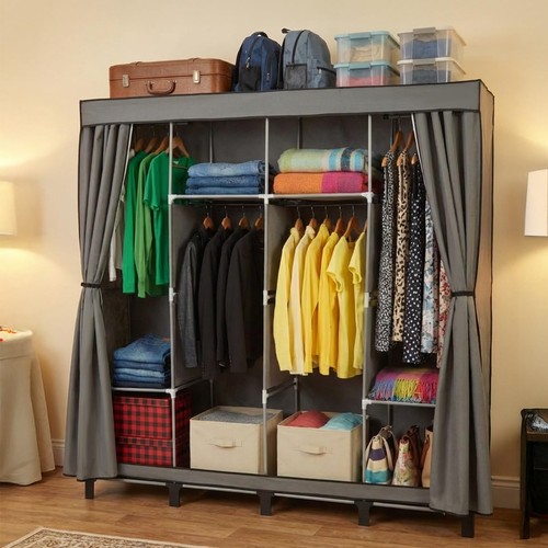 Foldable canvas wardrobe - canvas,