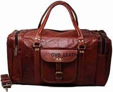 Bag Genuine Leather Travel Gym Duffel Luggage Vintage Weekend Overnight New 24"