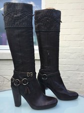 ASH Knee High Boots - Dark