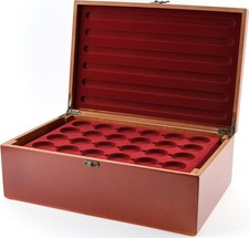 Wooden Coin Box with ten Coins