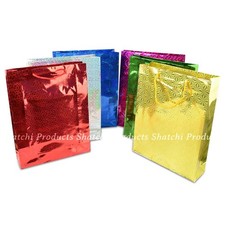 Large  Assorted Holographic Foil Paper Gift Bag Wedding Birthday Presents Bulk