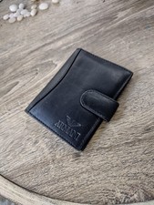 WALLET CREDIT CARD HOLDER ARMANI SOFT BLACK LEATHER 8CM X 10CM