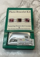 Swarovski Crystal Silver Tone 6 Photo Frame Stretch Bracelet Kit READ DESCR