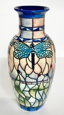 Old Tupton Ware Dragonfly Vase 9” Tall