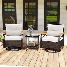 3 Piece Outdoor Swivel Chair