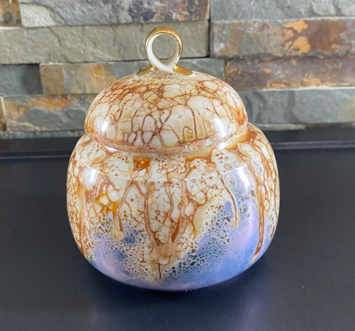 Lustre ware sugar jam pot - pot, jar