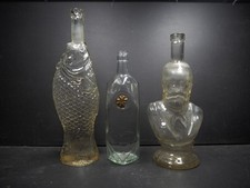 3 x Vintage Clear Glass