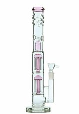 RORA 16inch Glass Bong Double Tree Percolate Large Bongs 18.8mm Glass Water Pipe