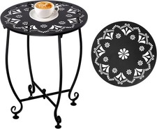 Outdoor Side Table,Outdoor Small Table,Weather Metal Resistant Steel Patio Si...