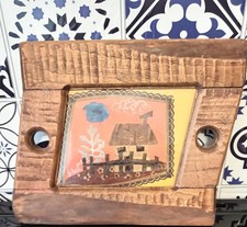 Unusual Wooden Frame With Handmade Print
