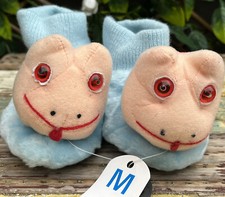 KIDS  Slippers 90s Dinosaur Blue Toddler Slippers Size 6-7 TAGS Vintage  NEW