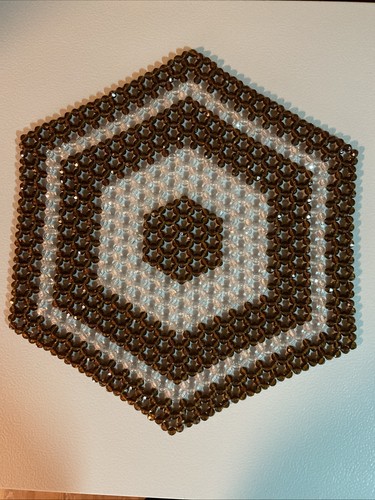 Vintage hexagon beaded table - vintage,