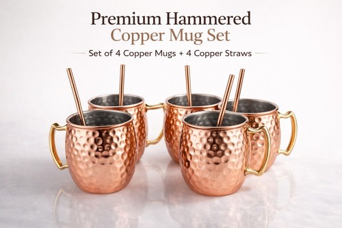 Set hammered copper - set,