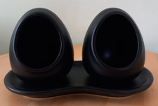 Nigella Lawson Living Kitchen Black Salt & Pepper Piglets Mini Salt Pigs On Tray