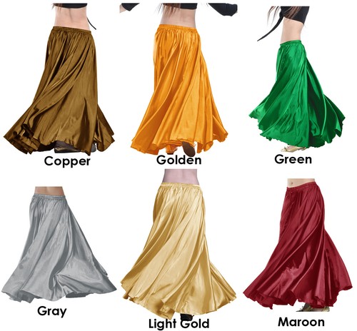 Satin full circle skirts - full,
