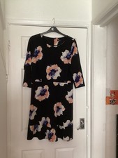 Ladies M&co Black Floral Dress