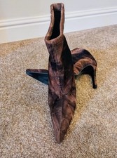 Vintage Pointed Toe Ankle Boots In A Brown Corduroy Type Fabric, Size 38 (5)