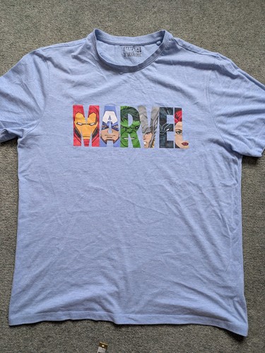 Mens pale blue marvel - mens, t-shirt
