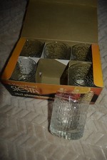 6 Ravenhead Siesta Glasses 9oz 26cl Tumblers Vintage 70s Ice Bark Whiskey Retro