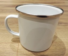 Plain White Enamel Cup