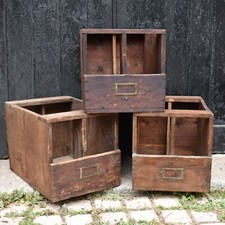 Vintage Haberdashery Outfitters Shop Shoe Storage Boxes Trugs 6 Available