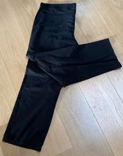 Ladies M&S black stretch trousers pants wide Leg size 20 L elasticated waist