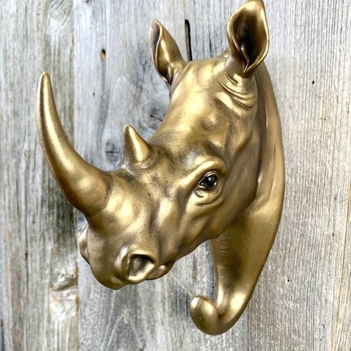 Bronze effect rhino animal - bronze,
