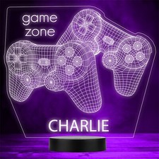 3D Game Console Controllers Game Zone Custom Gift Colour Night Light