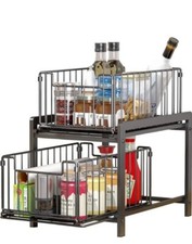 under Sink Storage 2-Tier Pull Out Sliding Basket for Cabinet Kitchen Cupboard O