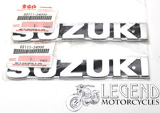 Genuine Suzuki GT250 Fuel Tank Badges x2 68111-34000 / Emblem Petrol Gas - J48