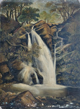 Antique Oil On Board Of