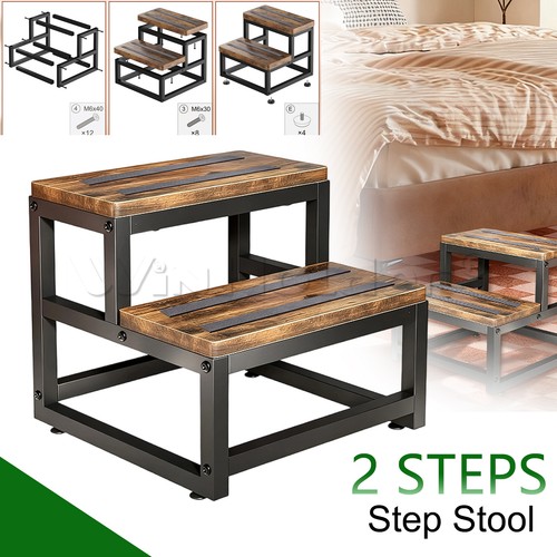 Non slip wooden step stool - step,