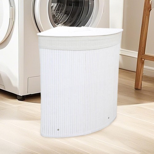 Corner bamboo laundry - bamboo, hamper