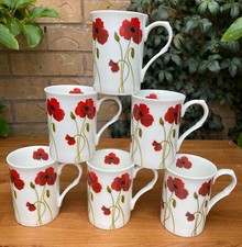 Poppy flower fine bone china - poppy,