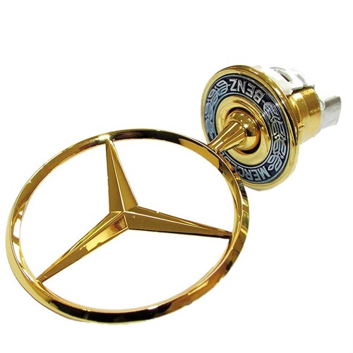 Gold mercedes bonnet raised - mercedes,