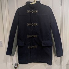 Mens Navy Duffle Coat Toggle
