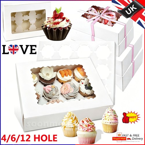 100pack windowed cupcake boxes - windowed,