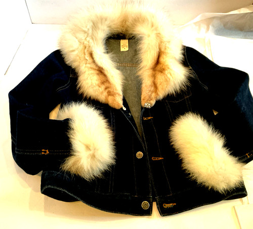 Ooak denim jacket with - jacket,