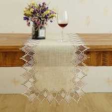 Embroidered Linen Table Runner