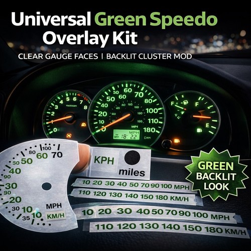 Green clear speedo dial - clear,