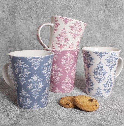 Damask vintage mug set - set, of