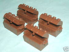 Lego 4 x Minifigure Pirate Brown Treasure Chest / Container with hinged lid