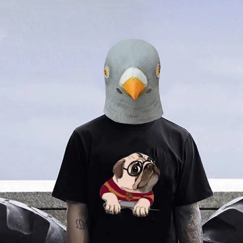 Pigeon head mask creepy - creepy, animal