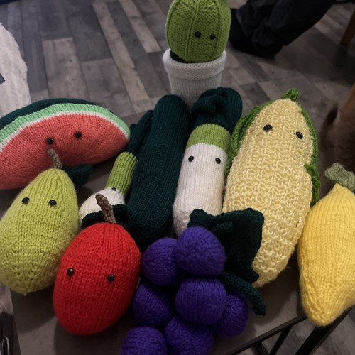 Hand knitted food assorted - food,
