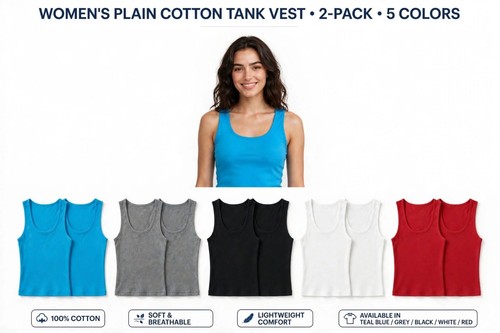 Ladies women cotton vest top - cotton,