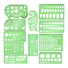 11Pcs Geometric Drawing Templates Geometric Stencils Measuring Ruler For Drawing