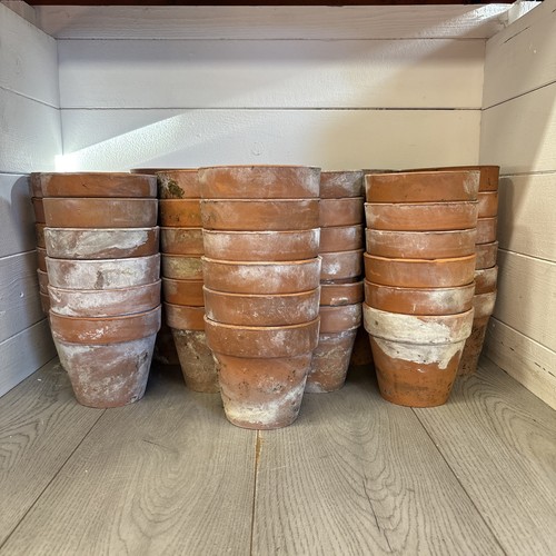 Vintage terracotta pots 14cm - vintage, x